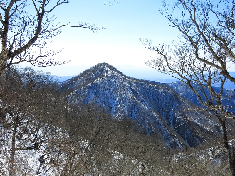 同格ノ頭から大石山へ至る同格山稜の稜線