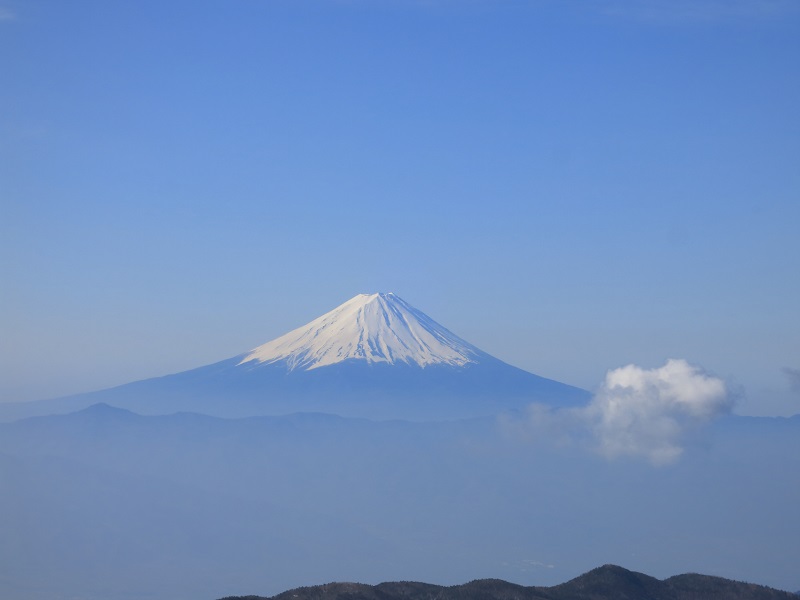 国師ヶ岳の山頂から富士山景色