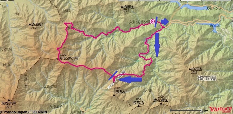 入川渓谷夕暮れキャンプ場～ゴボゴボ水～黒岩尾根～あせみ峠～黒岩展望所～雁坂小屋～雁坂峠までの登山コース