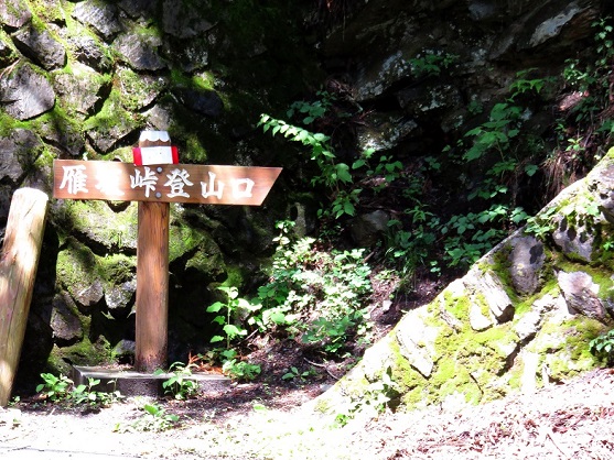 突出峠方面に行く登山口
