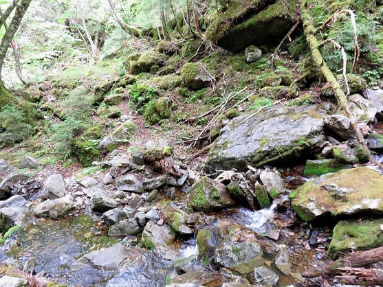 柳避難小屋ルート上渡渉