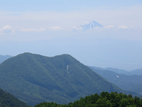 富士山と、太刀岡山景色