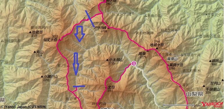 仙丈ヶ岳登山と仙塩尾根縦走の登山ルート・標高差・コースタイム詳細