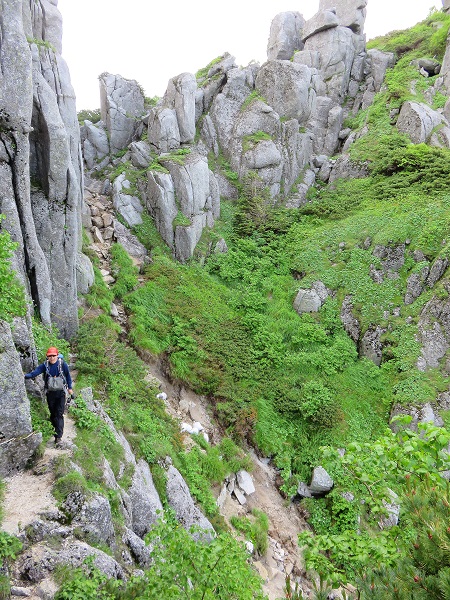 南駒ヶ岳・仙涯嶺の登山ルートを振り返っての様子