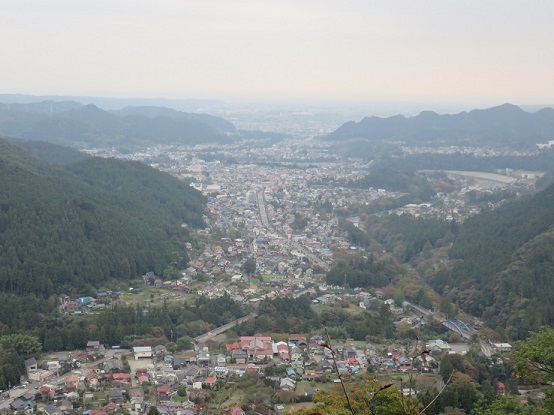 城山山頂から武蔵五日市駅方面景色