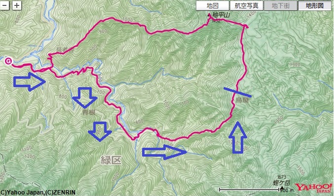 f:id:aohige0718:20171114123310j:plain 神ノ川ヒュッテ~地蔵尾根の登山ルート