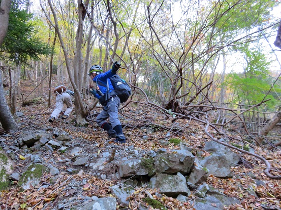 f:id:aohige0718:20171114200703j:plain 地蔵尾根で怖いのが落石