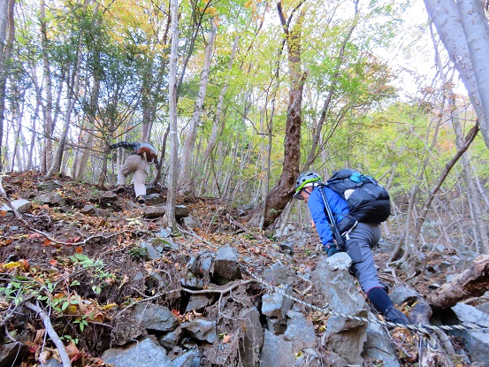 f:id:aohige0718:20171114200728j:plain 地蔵尾根破線ルート