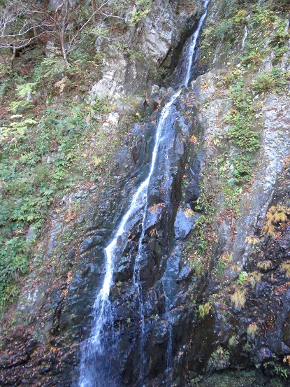 f:id:aohige0718:20171114221129j:plain 地蔵尾根の登山口(取付地点)へ向かう途中の滝