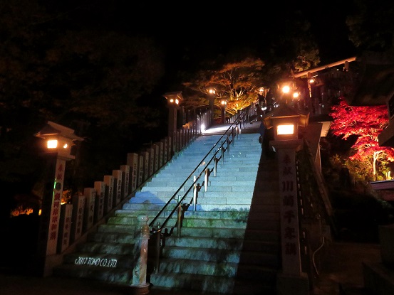 阿夫利神社下社の参道プロジェクションマッピング