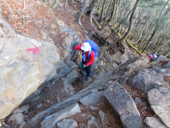 髭剃岩ルートの様子