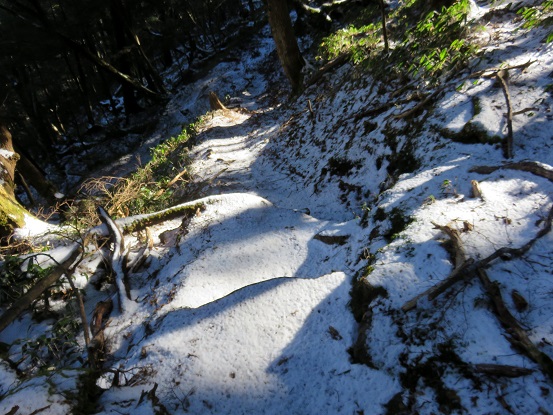 雁坂峠から雁坂小屋までのルート
