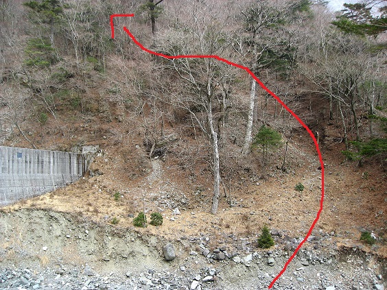 蛭ヶ岳南陵の尾根取付地点