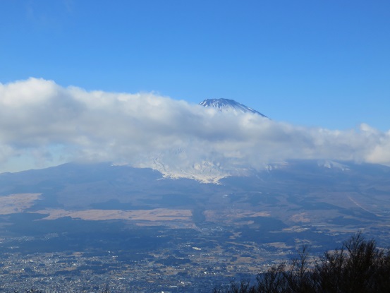 富士山に雲