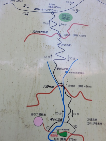 簡単な和留沢コースの地図