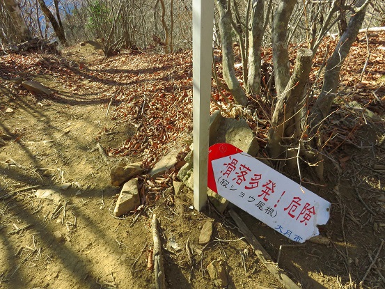 滝子山寂ショウ尾根の取り付き地点