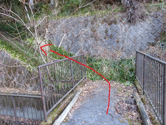 赤杭尾根登山口で道迷い