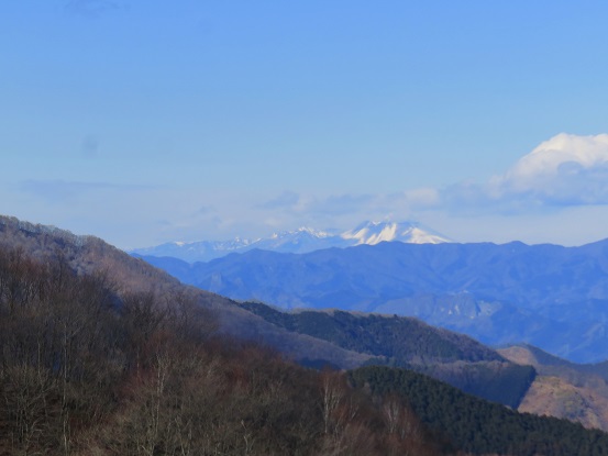 f:id:aohige0718:20180108170920j:plain 有間山稜から見る浅間山