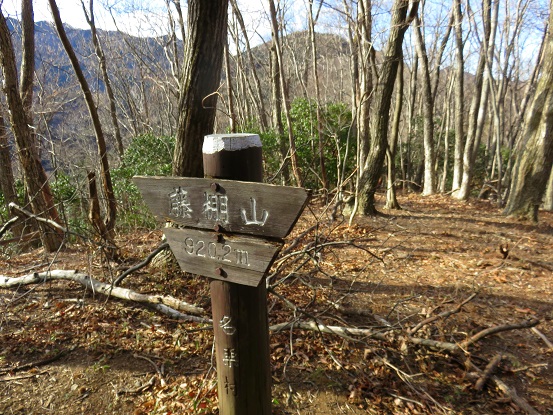 f:id:aohige0718:20180108171618j:plain 藤棚山(標高920m)山頂