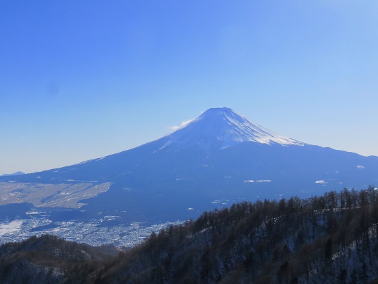 三ッ峠山荘からの富士山が綺麗