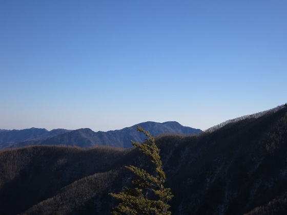 二瀬尾根を和名倉山目指して登っていくと雲取山方面景色