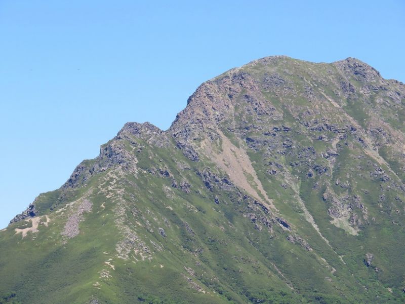 雪がある時期は、塩見岳登山の滑落注意箇所