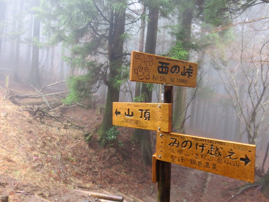 大山分岐道標