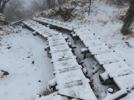 大山山頂の積雪量