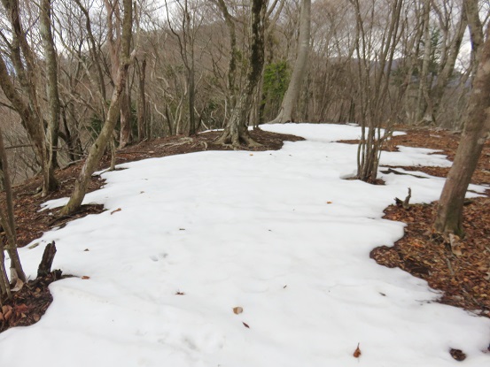 雪の登山道