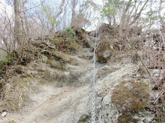 f:id:aohige0718:20180410234033j:plain ズルズル滑る鎖場