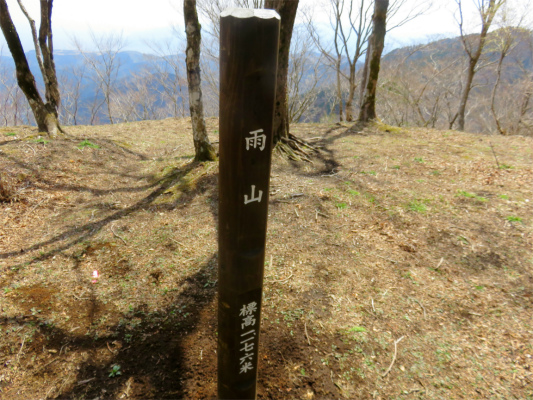 f:id:aohige0718:20180410234506j:plain 雨山(標高1,176m)