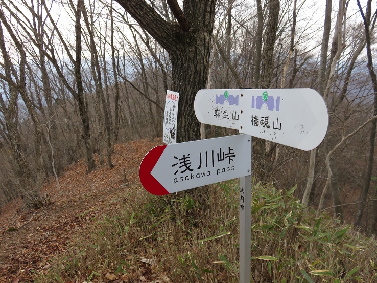 権現山浅川峠分岐
