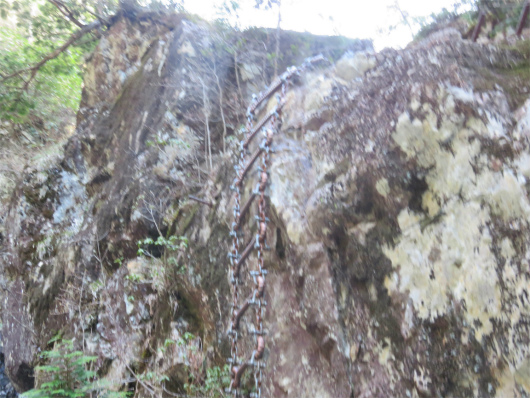 弥山川双門ルート鎖の梯子