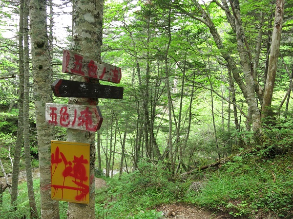 五色滝滝壺へ行く場合近道