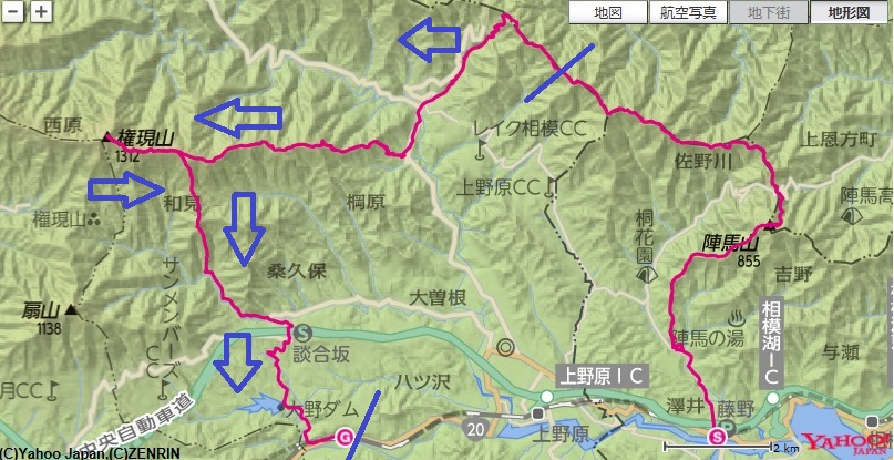 浅間峠～用竹～権現山～JR四方津駅