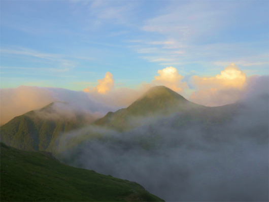 f:id:aohige0718:20180816171944j:plain 大沢岳方面