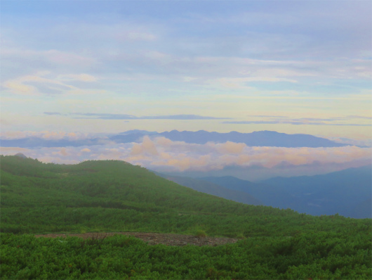 f:id:aohige0718:20180816172036j:plain 振り返っての中央アルプスの景色