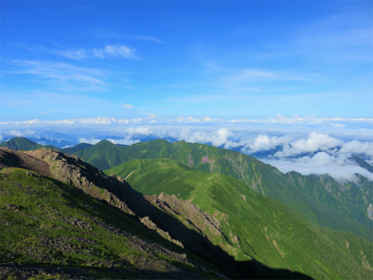 百間平と兎岳・大沢岳