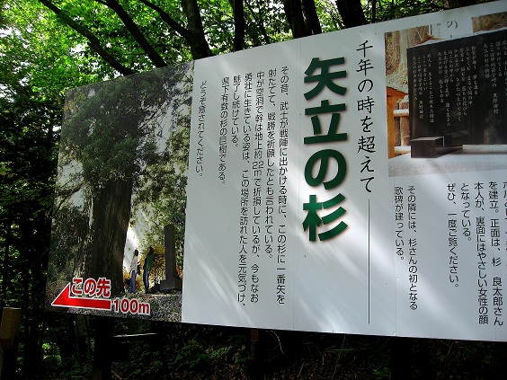 矢立の杉を見に下山