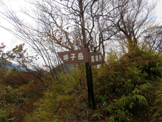 呼子岳・高場所への分岐