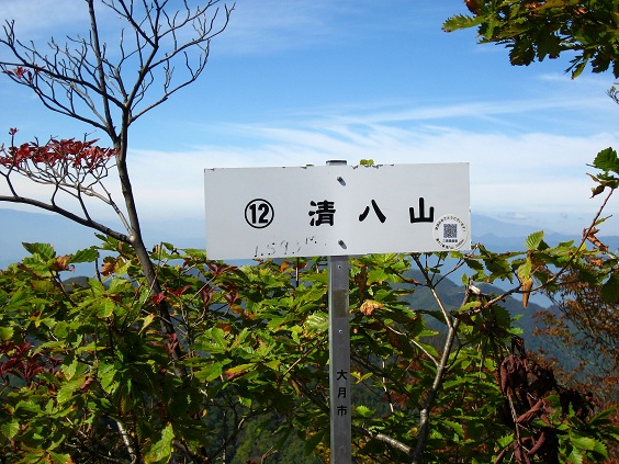 f:id:aohige0718:20181024203335j:plain 清八山山頂
