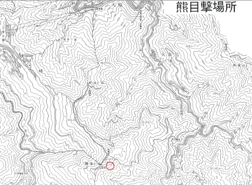 雲取山熊が出没し男性が怪我した場所