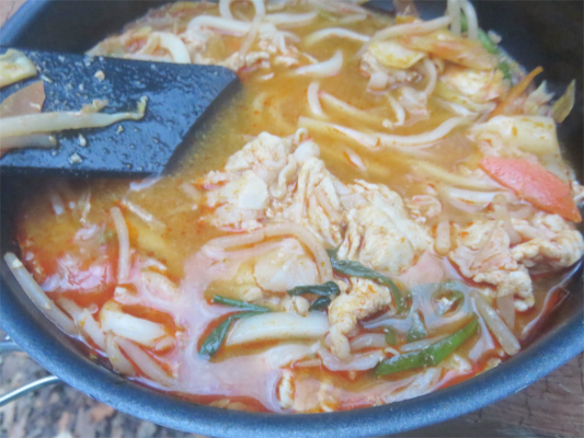 f:id:aohige0718:20181125134323j:plain キャンプ飯チゲ鍋