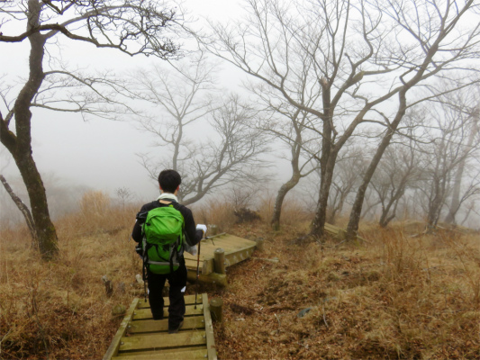 f:id:aohige0718:20181205225155j:plain 尊仏山荘から不動の清水へ向かう登山道