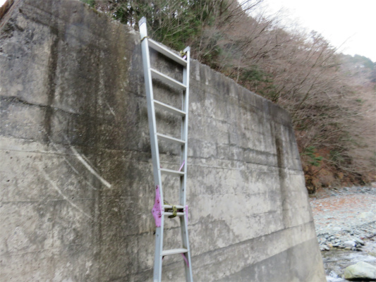 f:id:aohige0718:20181205225552j:plain 脚立を使って対岸へ渡る様子