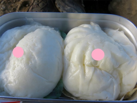 山飯蒸し料理完成