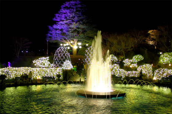 スプリングナイトガーデンの目玉スポットである噴水池