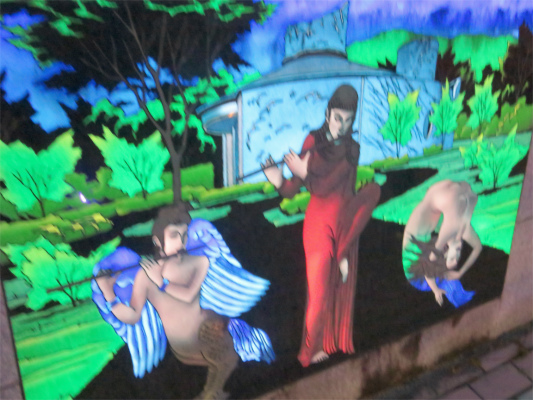 夜景絵画の石板