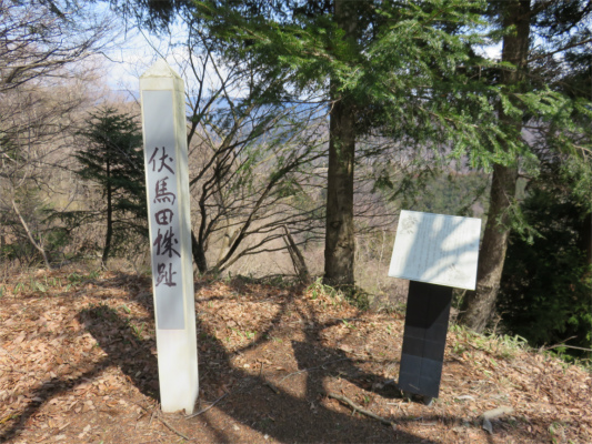 道志山塊ハイキング伏馬田城址の山頂