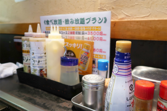 鰹節、青のり、マヨネーズ、オタフクソース（お好みソース）